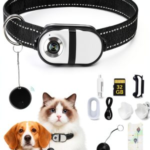 PRRPRR Pet Camera Collar 1080P HD Video GPS Tracking-0