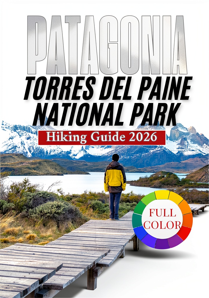 Traveler using the Chile guide on a tablet during a hike