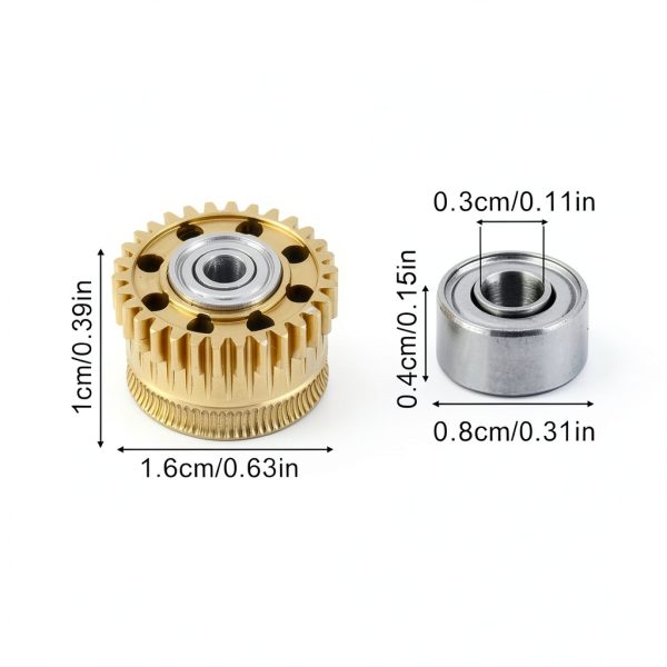 K2 Plus Extruder Gear Kit by lasuroa – 2pcs Carbon Steel Nano Coated-1