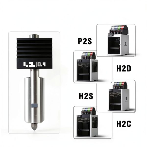 2-Pack 0.4MM Hotend for Bambu Lab P2S – Steel Nozzle & Silicone Sleeve-4