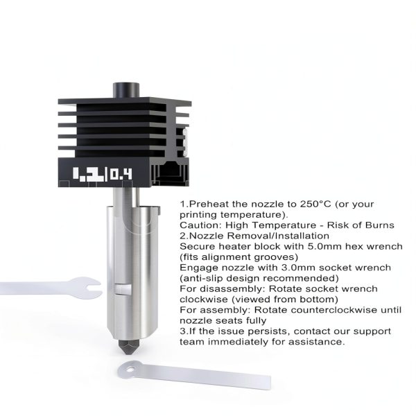 2-Pack 0.4MM Hotend for Bambu Lab P2S – Steel Nozzle & Silicone Sleeve-6